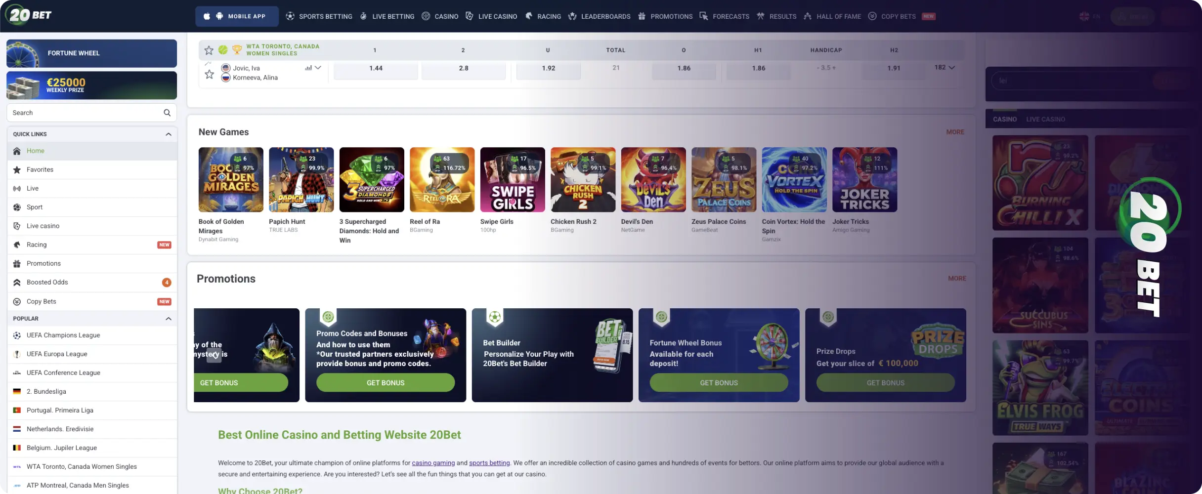 20Bet Cazinou online
